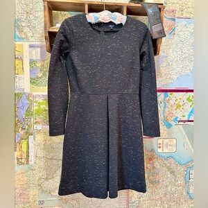 🖤 Madewell Flecked Knit Long Sleeve Fit & Flare Dress